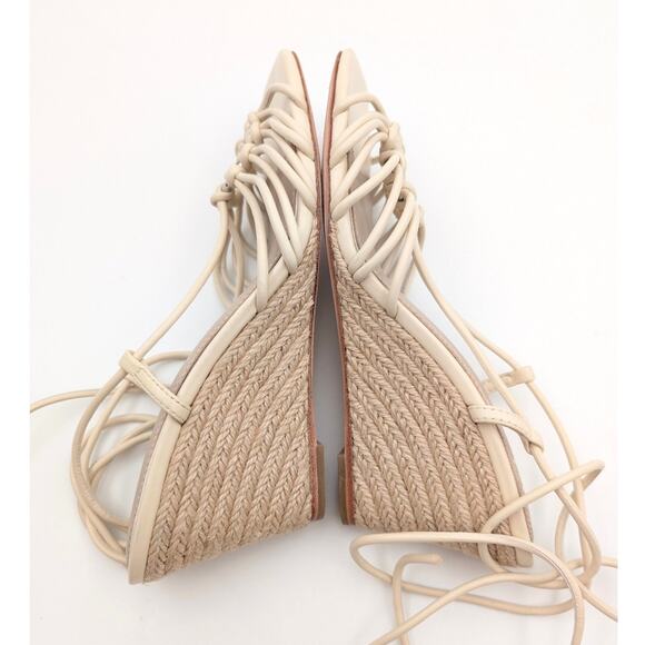 PAIGE Sierra Leather Ring Espadrilles Wedge Sandal Women's Bone Size US6 EU37 - Picture 7 of 8